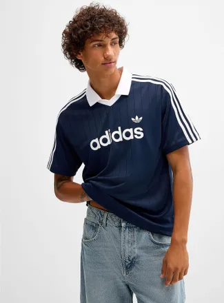adidas Mens Adicolor pinstripe soccer polo