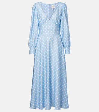 Poss&eacute; Tilly polka-dot satin midi dress