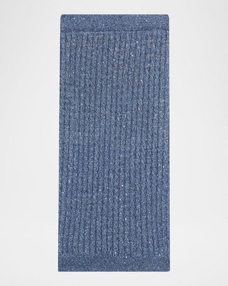 Brunello Cucinelli Linen Dazzling Cable Open-Knit Midi Skirt