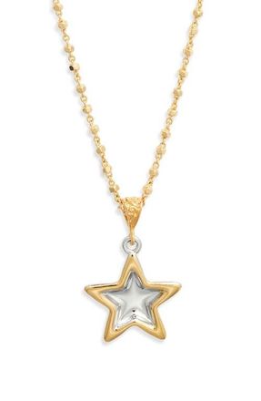 Vidakush Duotone Star Pendant Necklace in Gold at Nordstrom, Size 14