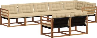 vidaXL Conjunto De Sof&aacute;s De Exterior 8 Uds. Natural Y Beige Vidaxl