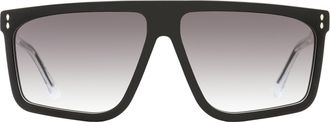 Isabel Marant Flat-Top Rectangle Sunglasses - Black