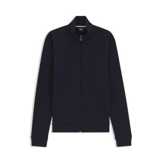 BOSS Cotton-blend jacket with waffle structure