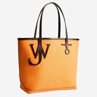 J.W.Anderson Womens Small Anchor Tote Bag Orange Cotton Shoulder