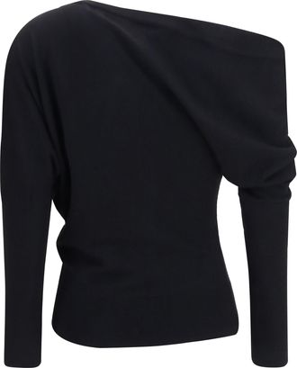 Tom Ford Womens Sweater Asymmetric Black Merino Wool (ovis Aries) Tops Top