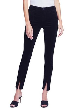 L'agence Jyothi High Waist Split Ankle Skinny Jeans in Noir at Nordstrom Rack, Size 24