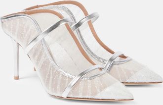 Malone Souliers Mules Maureen 85 con pelle e glitter