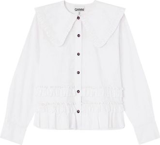 Ganni White Regular Solid Shirt