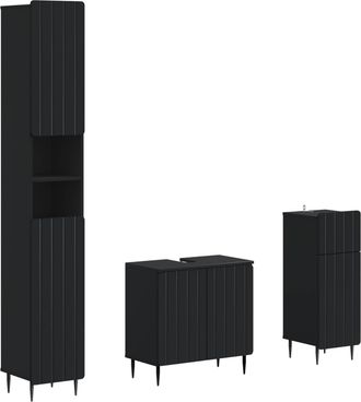 vidaXL Juego De Armarios De Ba&ntilde;o De 3 Piezas Zwolle Vidaxl