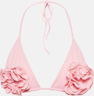 Magda Butrym Floral-applique triangle bikini top