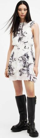 AllSaints Viscose Caylan Floral Print Mini Dress, Size: UK 16/US 12