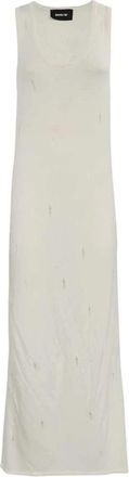Barrow Geribbelde Gebreide Jurk - Dames - Maxi kleedjes - Beige - M - Polyester - Kleedjes