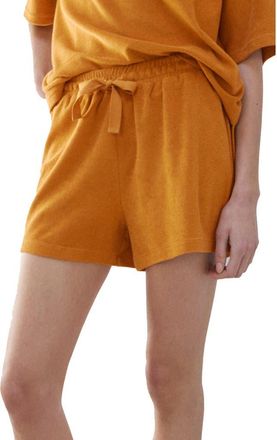 Mango Cotton Blend Terry Shorts in Orange at Nordstrom, Size Medium