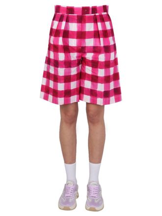 Msgm Fuchsia Checks Shorts