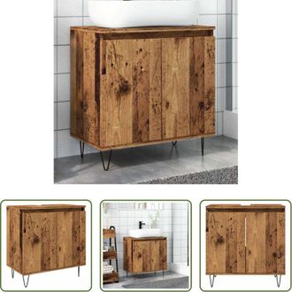 vidaXL vidaXL Mobile da bagno con ante - Mobile da Bagno Legno Vecchio 58x33x60 cm in Truciolato