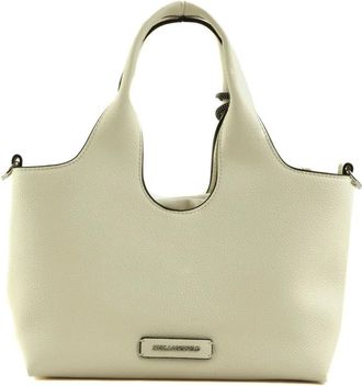 Karl Lagerfeld Ikon Grainy Soft Small Tote - Dames - Tassen - Beige - Maat: ONE Size