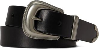 Polo Ralph Lauren Gegraveerde leren riem - Zwart