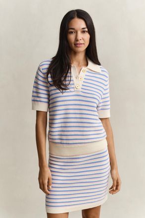 GANT Women Multistriped Textured Top (XXL) CREAM