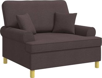 vidaXL Sill&oacute;n Con Cojines Marr&oacute;n Oscuro Tela Vidaxl