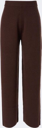 Sportmax Ribbed-knit wool and cashmere wide-leg pants