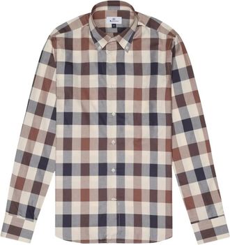 Aquascutum Macro Iconic Shirt - Heren - Casual Overhemden - Veelkleurig - XL - Katoen - Overhemden