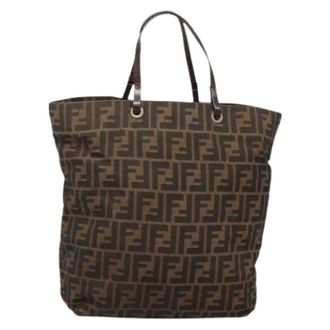 Fendi Pre-owned Tote Bags, female, Brown, Size: ONE SIZE Pre-owned Canvas handbags
