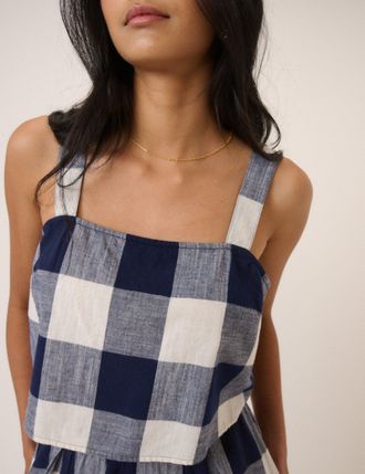 Nobody's Child Navy Gingham Swing Top