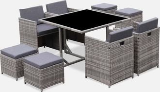 Sweeek Conjunto Mesa De Jard&iacute;n De Resina, 8 Plazas