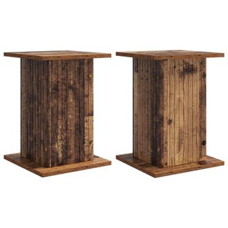 vidaXL Soporte De Plantas 2 Pcs Madera Envejecida 30,5 X 30 X 43 Cm Vidaxl
