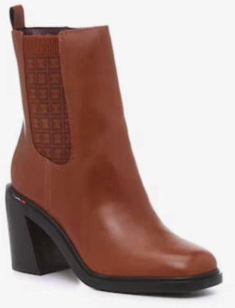 Franco Sarto Womens Paula Stacked Block Heel Bootie In Brown