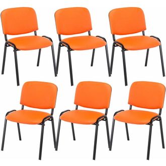 Clp Set 6 sedie Conferenza Ken in Similpelle arancione