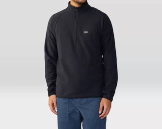 Mountain Hardwear Mens Microchill 1/4 Zip Pullover Sweatshirt In Black