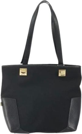 Ferragamo Pre-owned Tote Bags, female, Black, Size: ONE SIZE Pre-owned Canvas Shoulder Bag