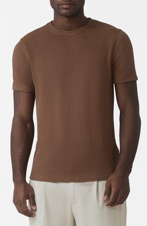 Mauvais Cedro Slim Textured Tee in Medium Brown at Nordstrom, Size Xx-Large
