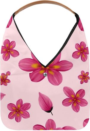 Generic Colorful Flowers Reusable Lightweight Grocery Bags - Foldable Into Compact Pouch, Washable & Sturdy, Multipurpose for Shopping and Travel