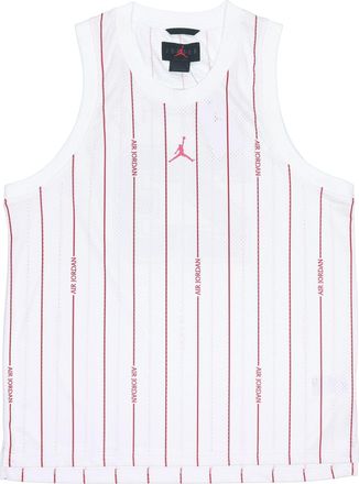 Nike Jordan Air Jordan Stripe Logo Loose Breathable Mesh Sports Vest White DM1381-100