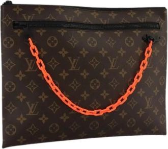 Louis Vuitton Tweedehands Canvas Louis Vuitton tassen - Dames - Vintage Clutch - Bruin - ONE Size - Vintage