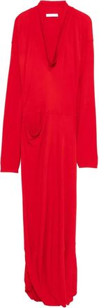 Christophe Lemaire Abito con scollo drappeggiato - Rosso