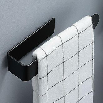 OEM Toallero De Ba&ntilde;o Estilo Europeo Con Aro Abierto, Autoadhesivo, Sin Perforaciones, De Acero Inoxidable Sus 304, Color Negro, 20 Cm