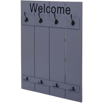 Hhg non utilizzato] Appendiabiti guardaroba attaccapanni shabby vintage 921 90x60cm Welcome grigio blu