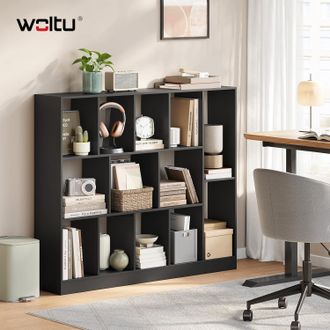 Woltu Woltu Estanter&iacute;a De Dise&ntilde;o Moderno Con 13 Cubos, Negra