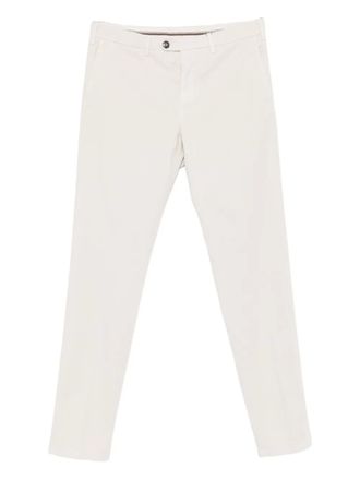 Canali button-fastening cotton-blend trousers - Neutrals