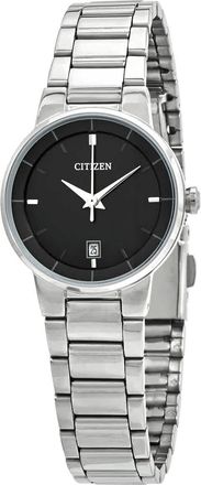Citizen Quartz Black Dial Stainless Steel Ladies Watch EU6010-53E
