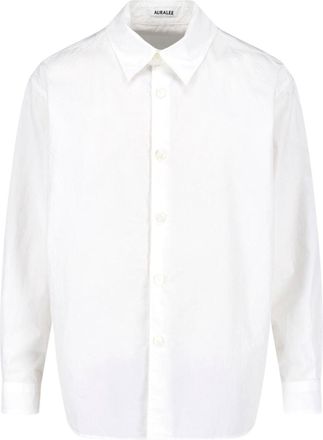 Auralee White Classic Collar Cotton Shirt
