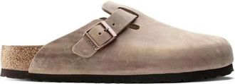 Birkenstock Boston SFB Narrow Fit - Dames - Slip ons - Beige - 37 EU - Leer - Schoenen