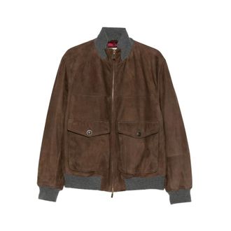 Brunello Cucinelli Mpclf2085 Su&egrave;de Bomberjack - Heren - Jassen - Bruin - Maat: M Su&egrave;de