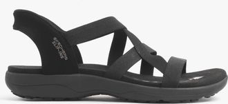 Skechers Reggae Slim - Stretch Flex Womens Sandals Black Textile - Size UK 6
