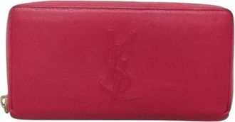 Saint Laurent Pre-owned Wallets, female, Pink, Size: ONE SIZE Pre-owned Leather Wallet