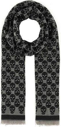 Alexander McQueen Geborduurde wolmix Foulard Sjaal - Heren - Sjaals - Veelkleurig - ONE Size - Wol - Accessoires