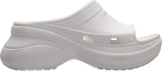 Balenciaga Pre-owned Womens x Crocs Pool Slide Sandals in White Rubber - Ecru - Size EU 38